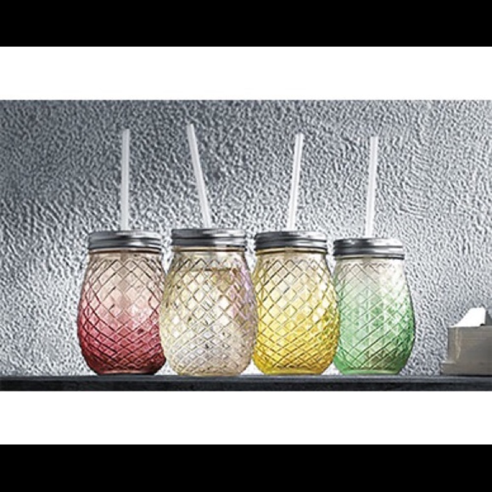 Cabana Pineapple Glass Sippers
